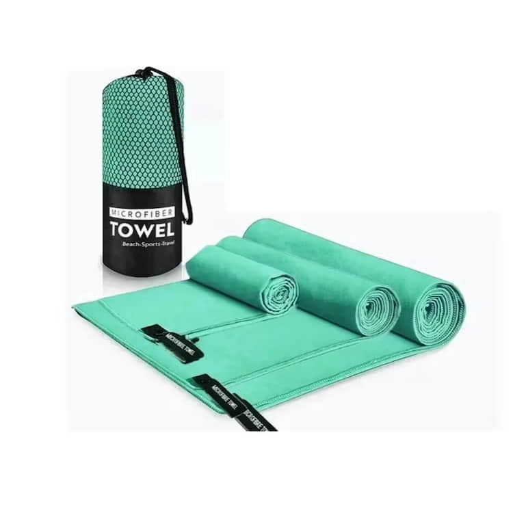 SET 3 TOALLAS BAÑO IMPORTCLICK HOG.530 VIAJE MICROFIBRA SECADO RÁPIDO MENTA - 5