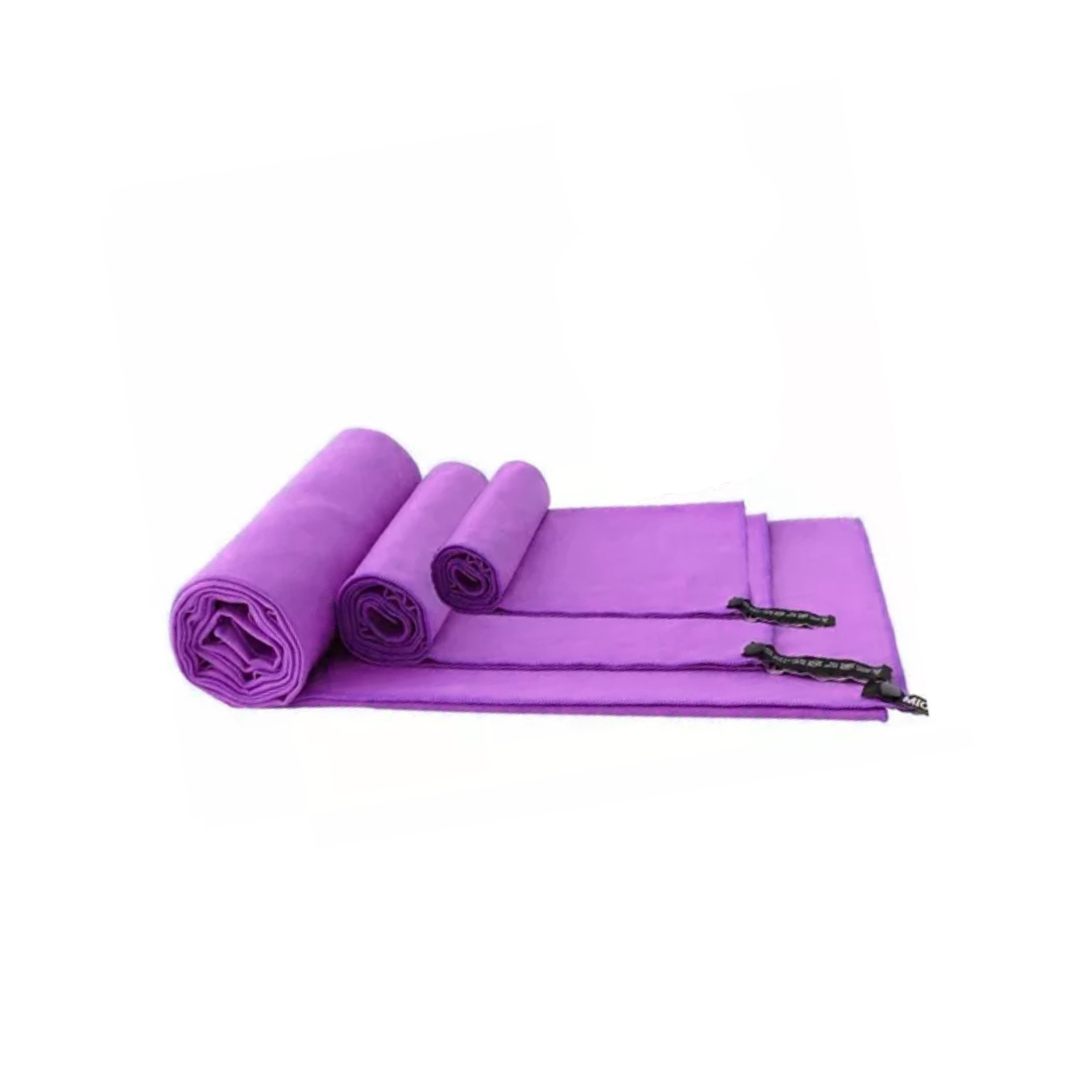 SET 3 TOALLAS BAÑO IMPORTCLICK HOG.528 VIAJE MICROFIBRA SECADO RÁPIDO VIOLETA CLARO - 3