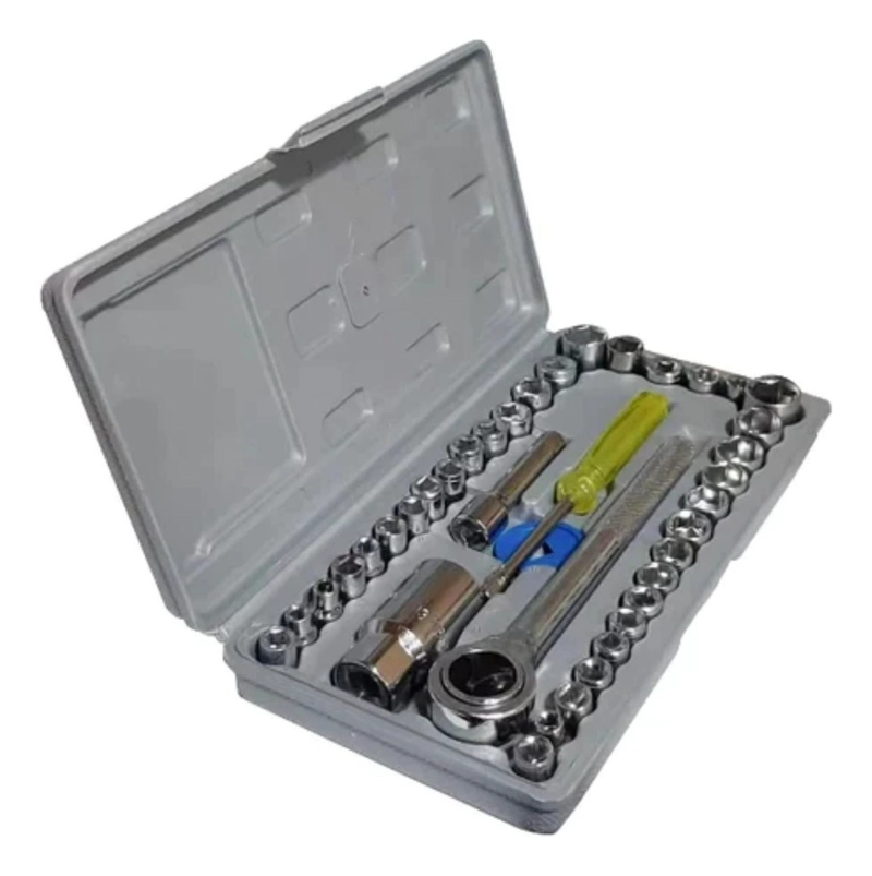 SET IMPORTCLICK AUT.79 CAJA JUEGO DADOS 40 PIEZAS 1/4-3/8 CHICHARRA AUTO 5 X 30 CM - 3
