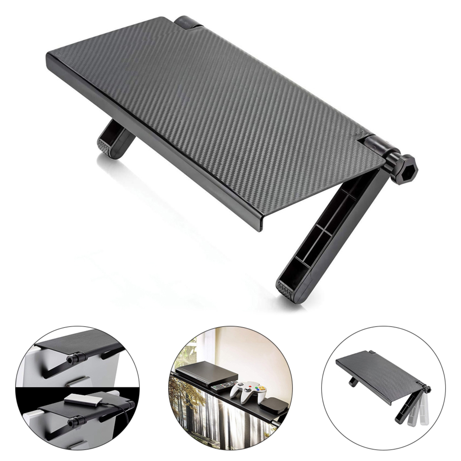 REPISA ESTANTE PARED SOPORTE SOBRE PANTALLA TV AJUSTABLE PLEGABLE - 2