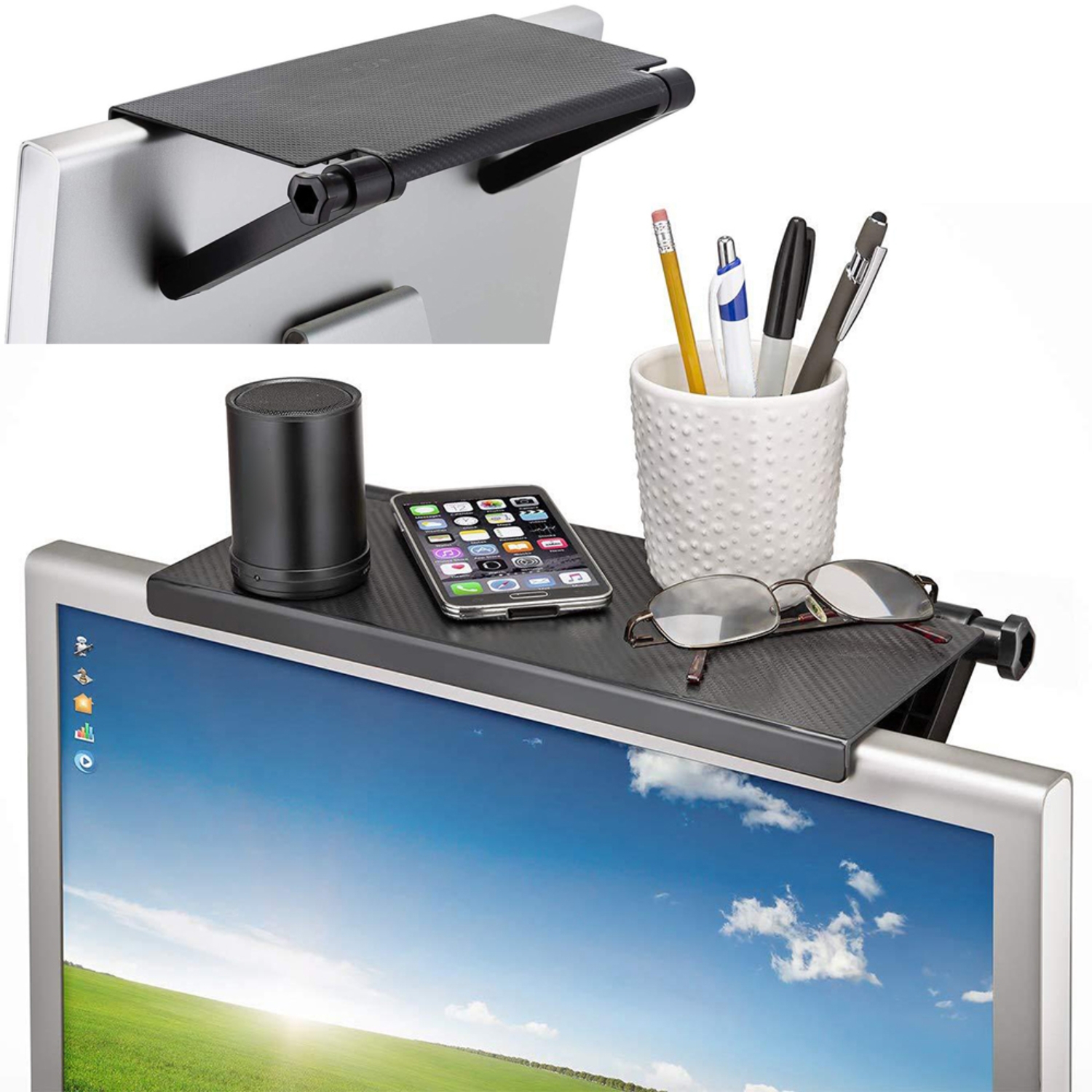 REPISA ESTANTE PARED SOPORTE SOBRE PANTALLA TV AJUSTABLE PLEGABLE - 7