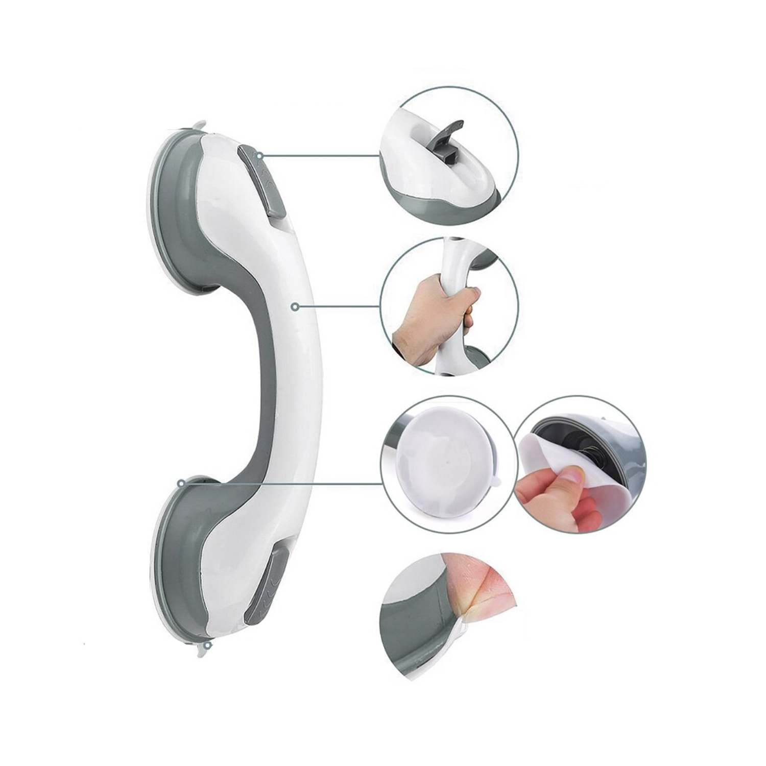 SET IMPORTCLICK HOG.450 2 ASAS AGARRADERA SEGURIDAD MANILLA BAÑO 29 CM - 2