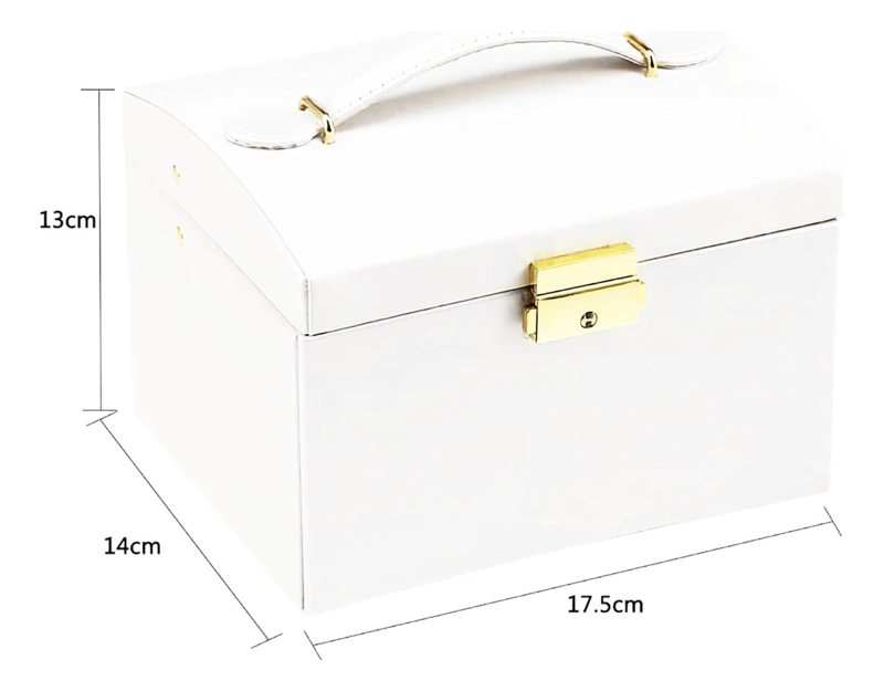 JOYERO IMPORTCLICK HOG.543 3 NIVELES DOBLE CAJÓN ECO CUERO BLANCO - 4