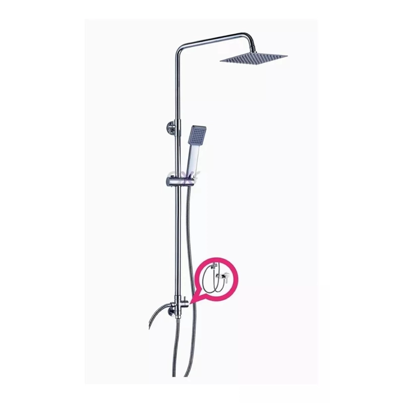 COLUMNA DUCHA IMPORTCLICK HOG.520 PLATO PLANO MODERNA METAL CROMADO - 4