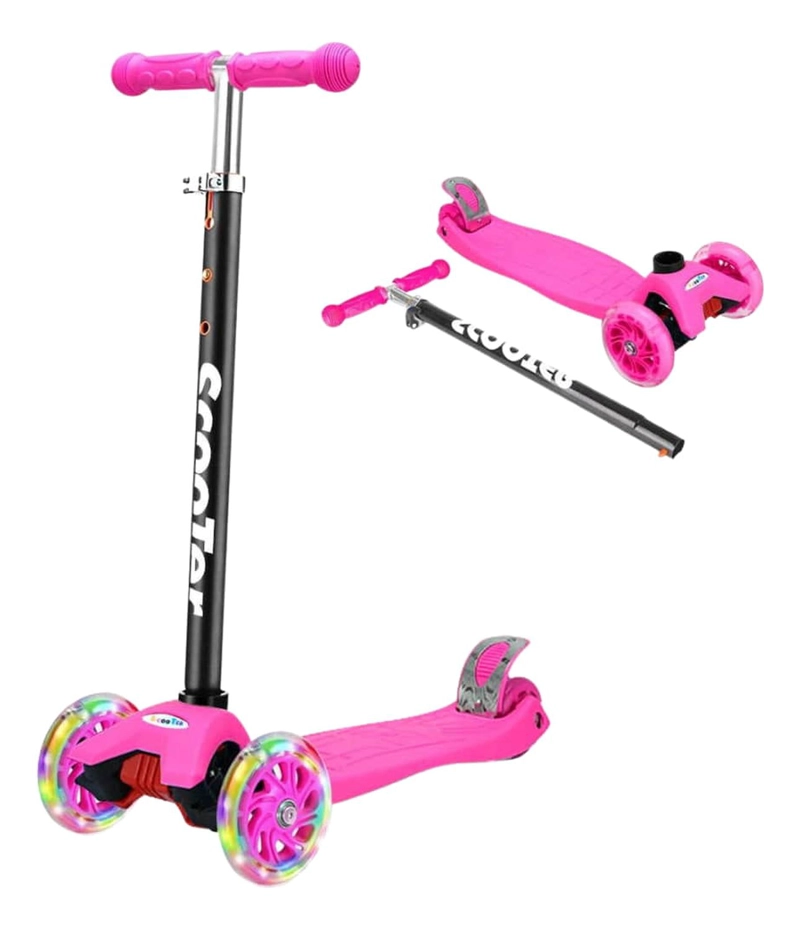 SCOOTER IMPORTCLICK MONOPATÍN 3 RUEDAS LED INFANTIL REGULABLE ROSADO - 2