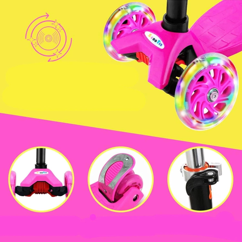 SCOOTER IMPORTCLICK MONOPATÍN 3 RUEDAS LED INFANTIL REGULABLE ROSADO - 3
