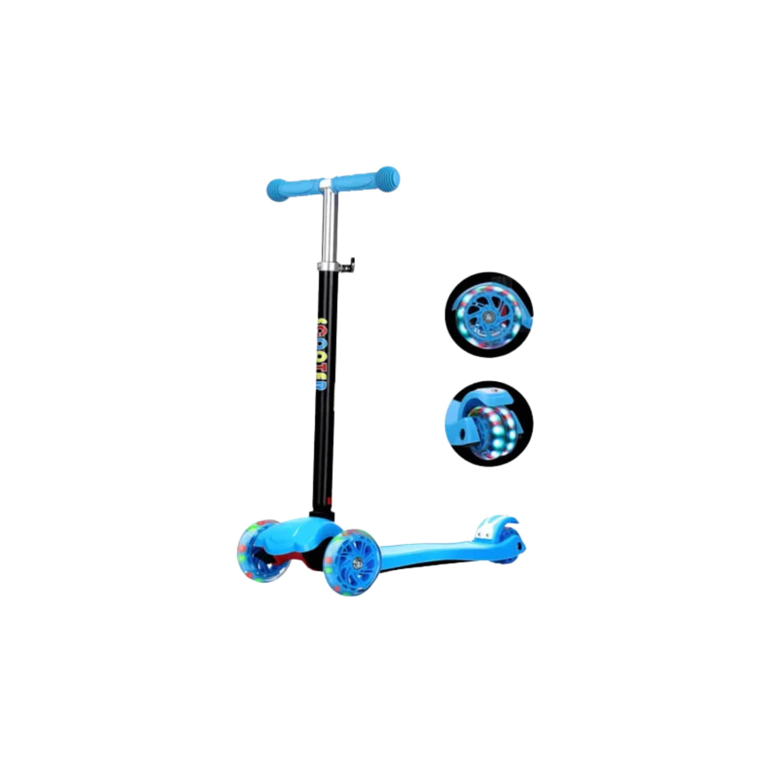SCOOTER IMPORTCLICK MONOPATÍN 3 RUEDAS LED INFANTIL REGULABLE CELESTE - 2