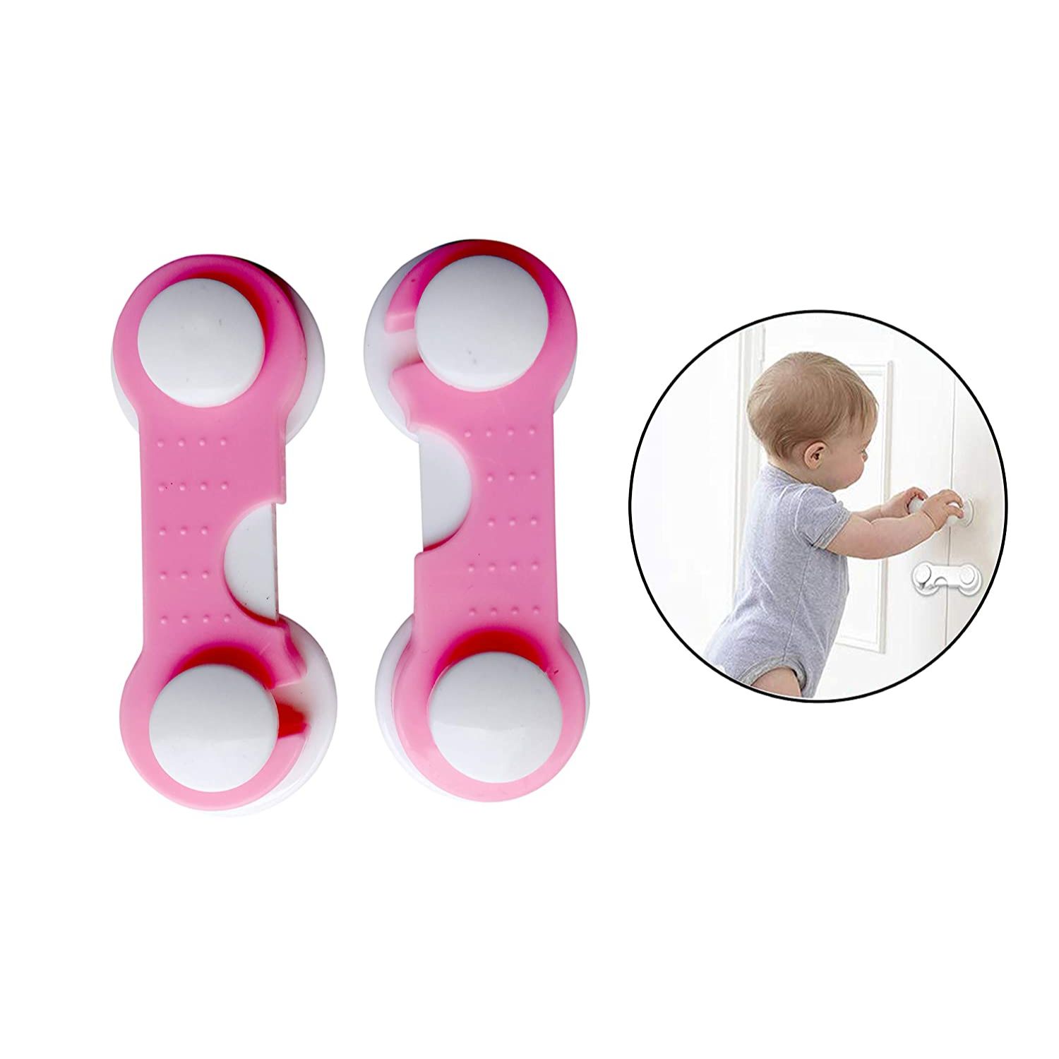 SET IMPORTCLICK INF.92 X4 SEGUROS TRABA PUERTAS MUEBLES CAJONES ROSADO - 3