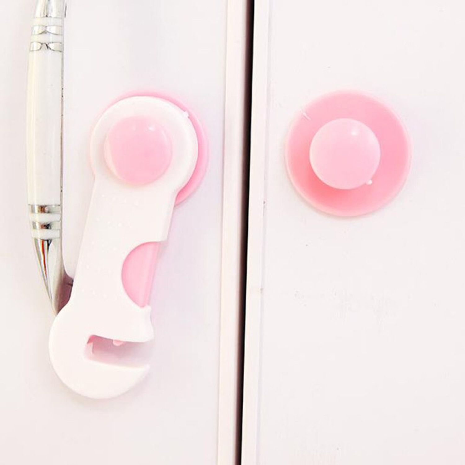 SET IMPORTCLICK INF.92 X4 SEGUROS TRABA PUERTAS MUEBLES CAJONES ROSADO - 4