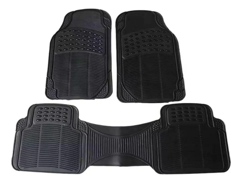 SET IMPORTCLICK 3 PISOS GOMA AUTO VEHÍCULOS UNIVERSAL NEGRO - 1