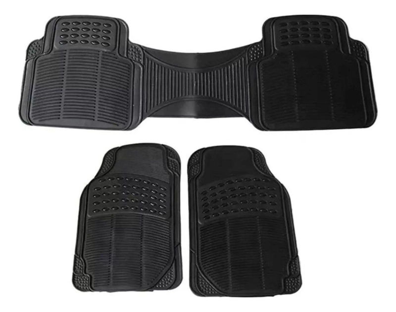 SET IMPORTCLICK 3 PISOS GOMA AUTO VEHÍCULOS UNIVERSAL NEGRO - 3