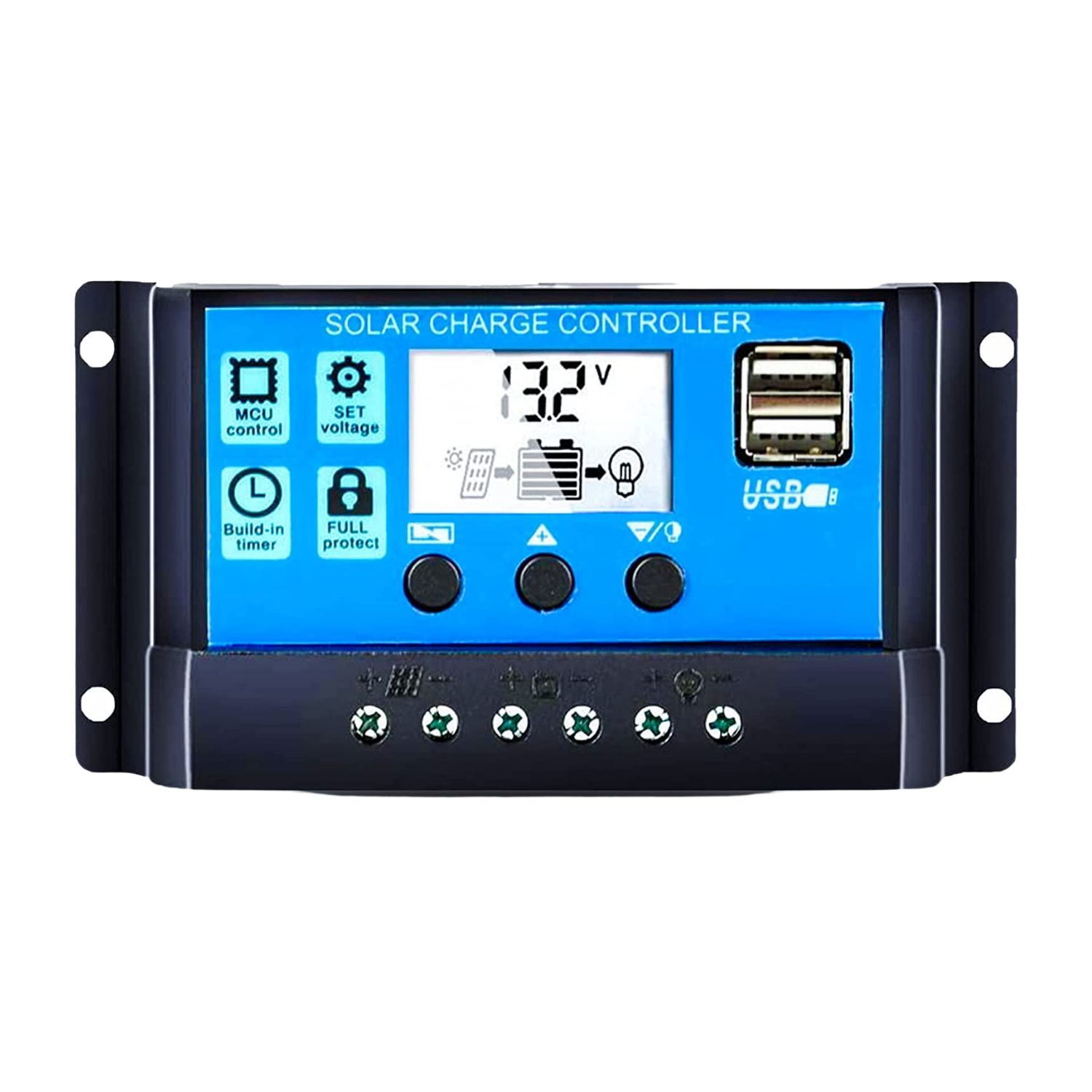 CONTROLADOR IMPORTCLICK REGULADOR CARGA SOLAR DIGITAL 12 V 24 V 30A 2 USB HOG.512 - 1