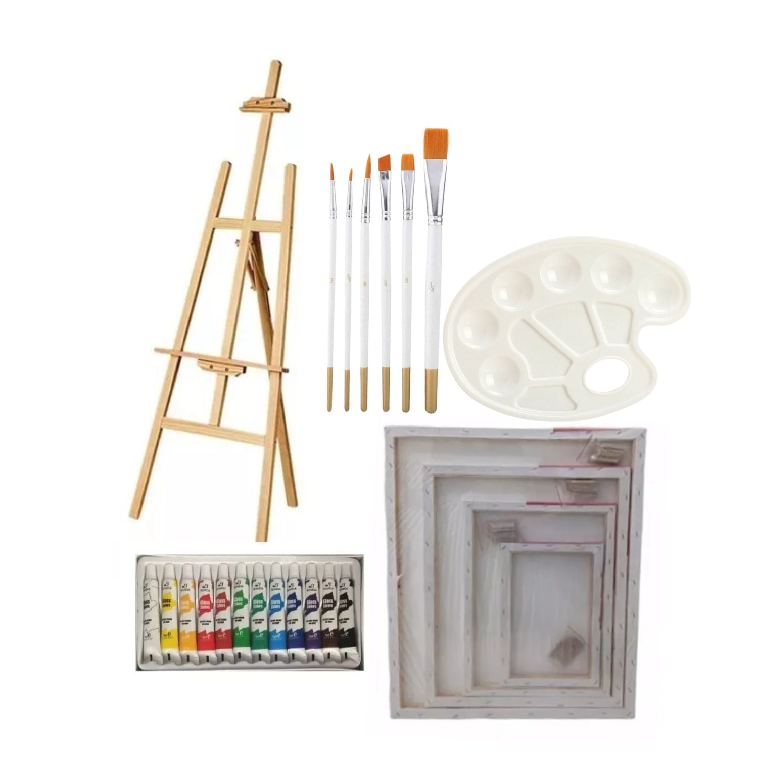 SET ARTE IMPORTCLICK PINTURA ACRÍLICO ATRIL 120 CM MADERA - 1