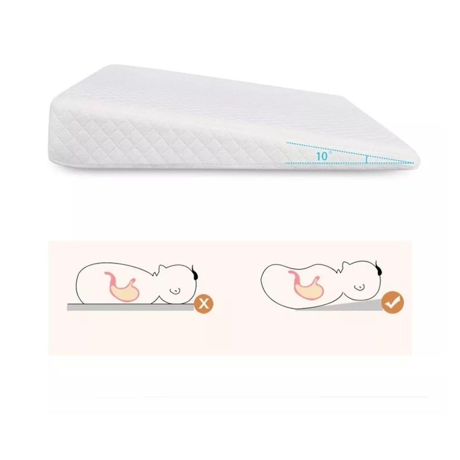COJIN ANTIREFLUJO IMPORTCLICK BLANCO MOISÉS BEBÉS 48X33 CM - 4