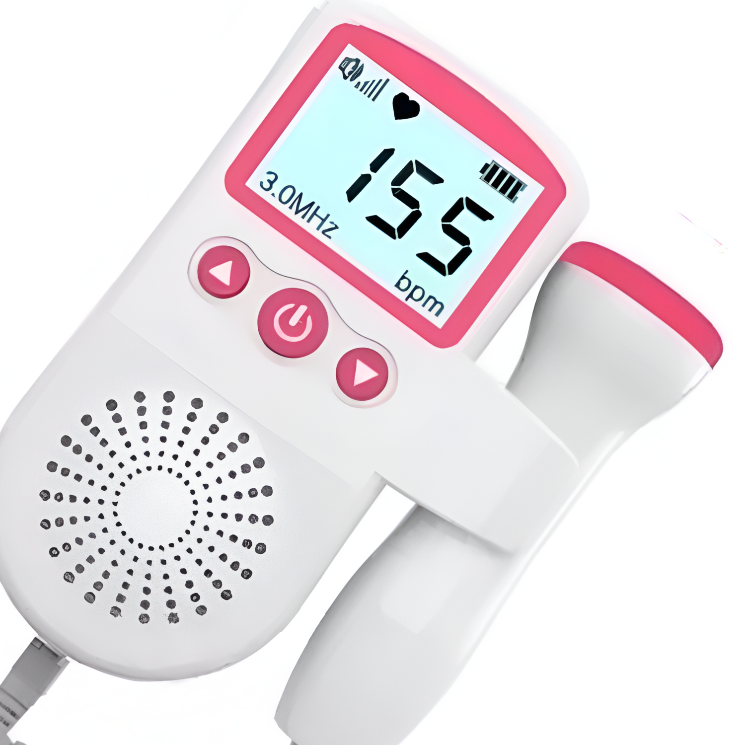 MONITOR IMPORTCLICK INF.82 FETAL DOPPLER LATIDOS FETALES CORAZÓN BEBÉ PALO ROSA - 2