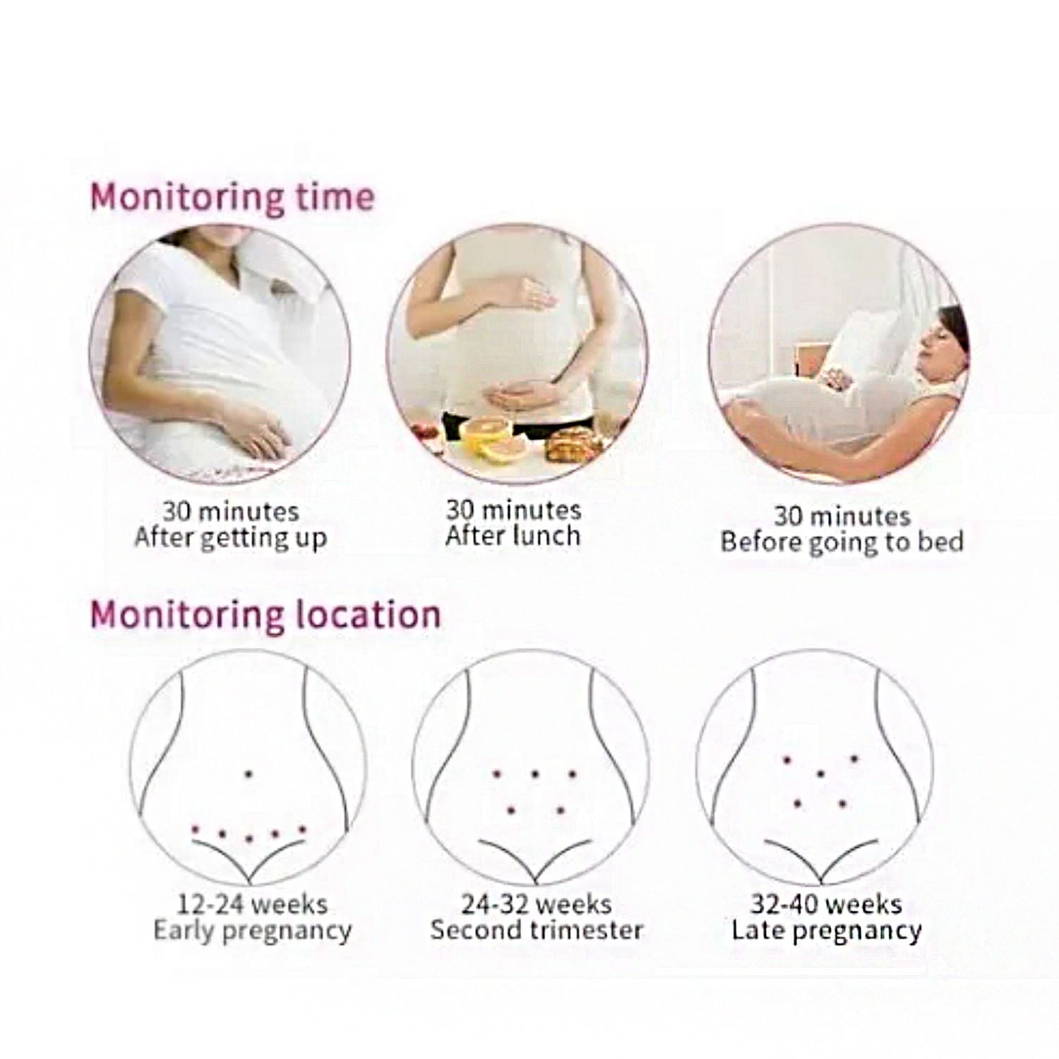 MONITOR IMPORTCLICK INF.82 FETAL DOPPLER LATIDOS FETALES CORAZÓN BEBÉ PALO ROSA - 4