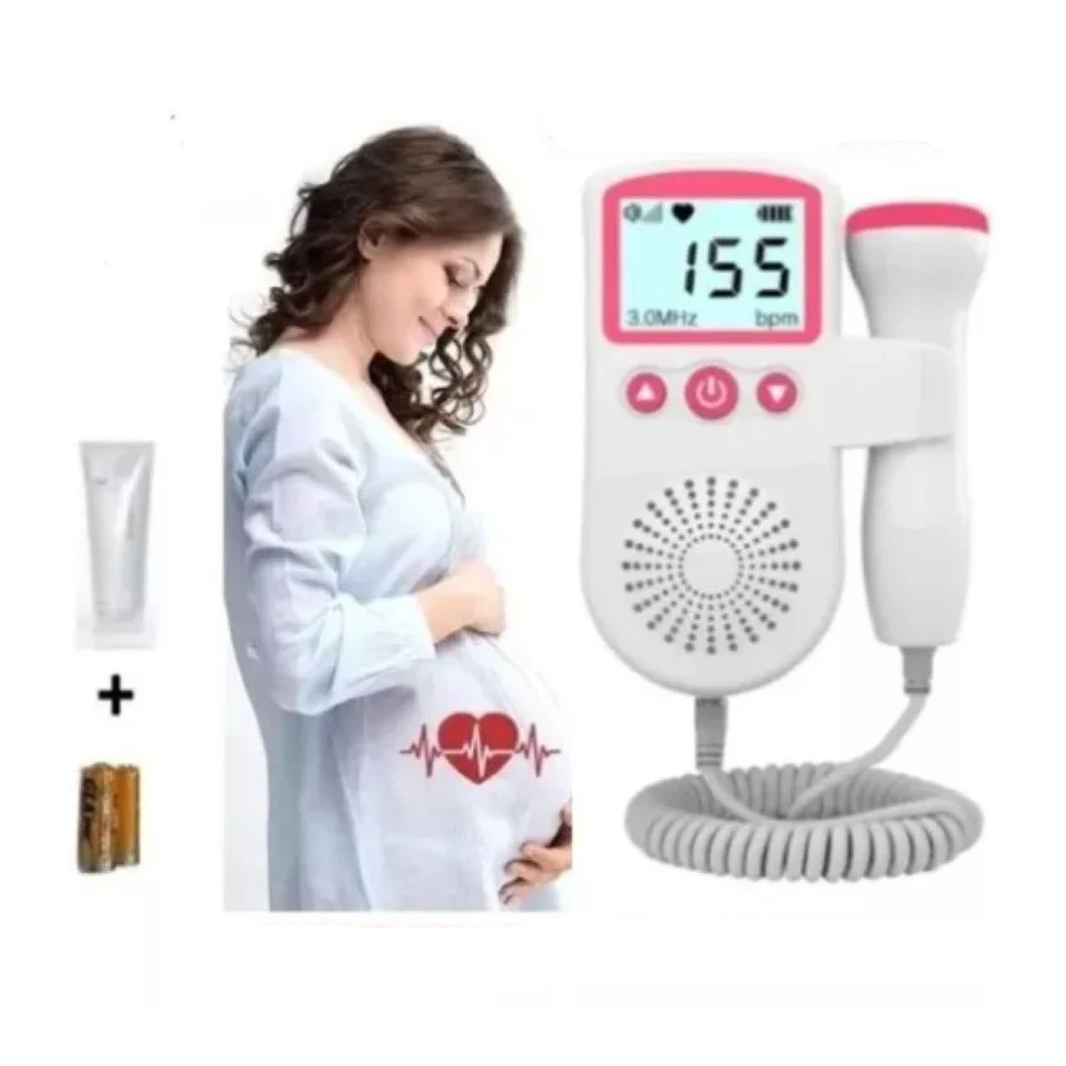 MONITOR IMPORTCLICK INF.82 FETAL DOPPLER LATIDOS FETALES CORAZÓN BEBÉ PALO ROSA - 5
