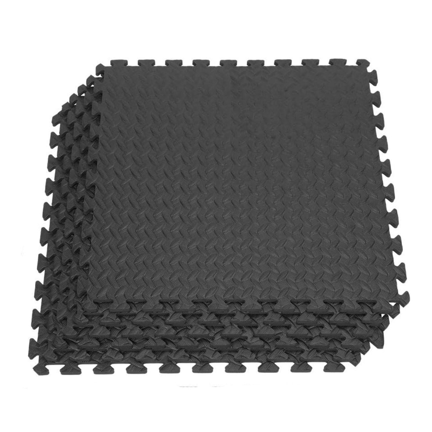 SET 8 PISOS TATAMI IMPORTCLICK 50 CM DEPORTIVO GOMA EVA NEGRO - 1