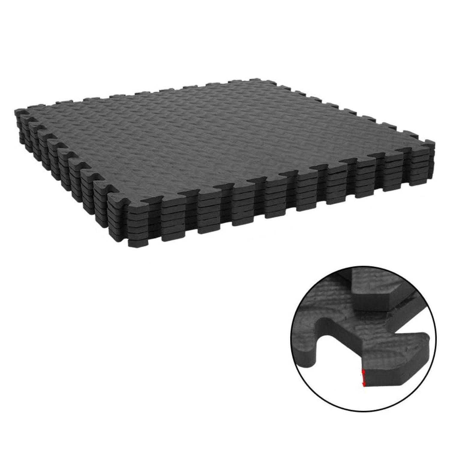 SET 8 PISOS TATAMI IMPORTCLICK 50 CM DEPORTIVO GOMA EVA NEGRO - 2