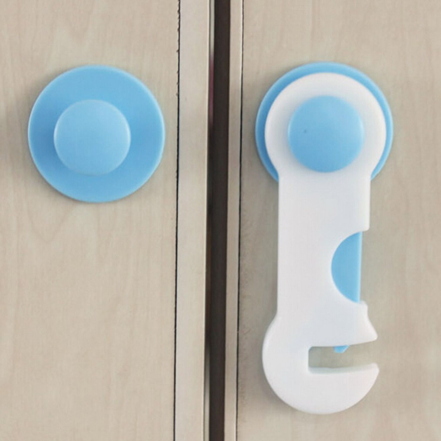 SET IMPORTCLICK INF.86 X4 SEGUROS TRABA PUERTAS MUEBLES CAJONES CELESTE - 3