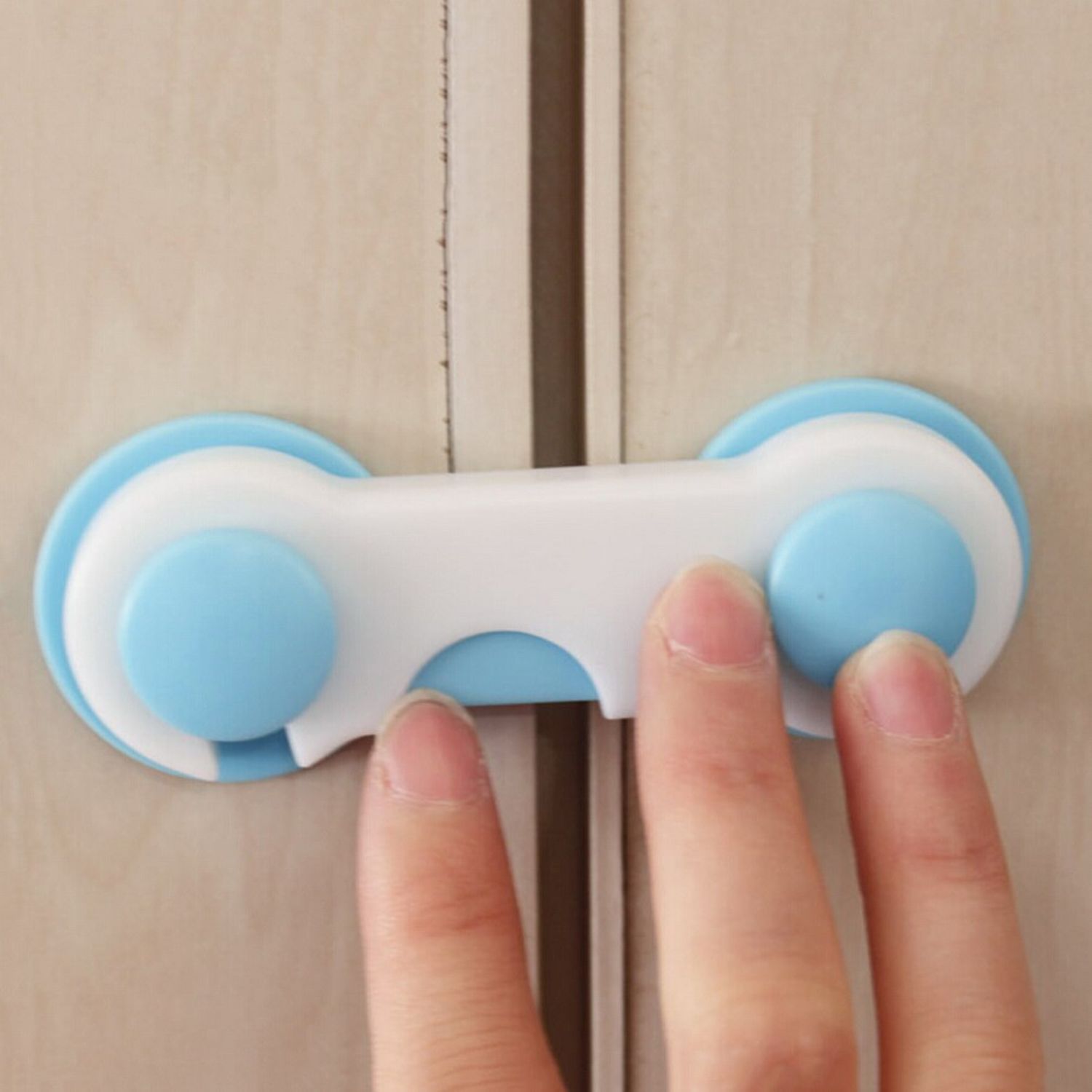 SET IMPORTCLICK INF.86 X4 SEGUROS TRABA PUERTAS MUEBLES CAJONES CELESTE - 7