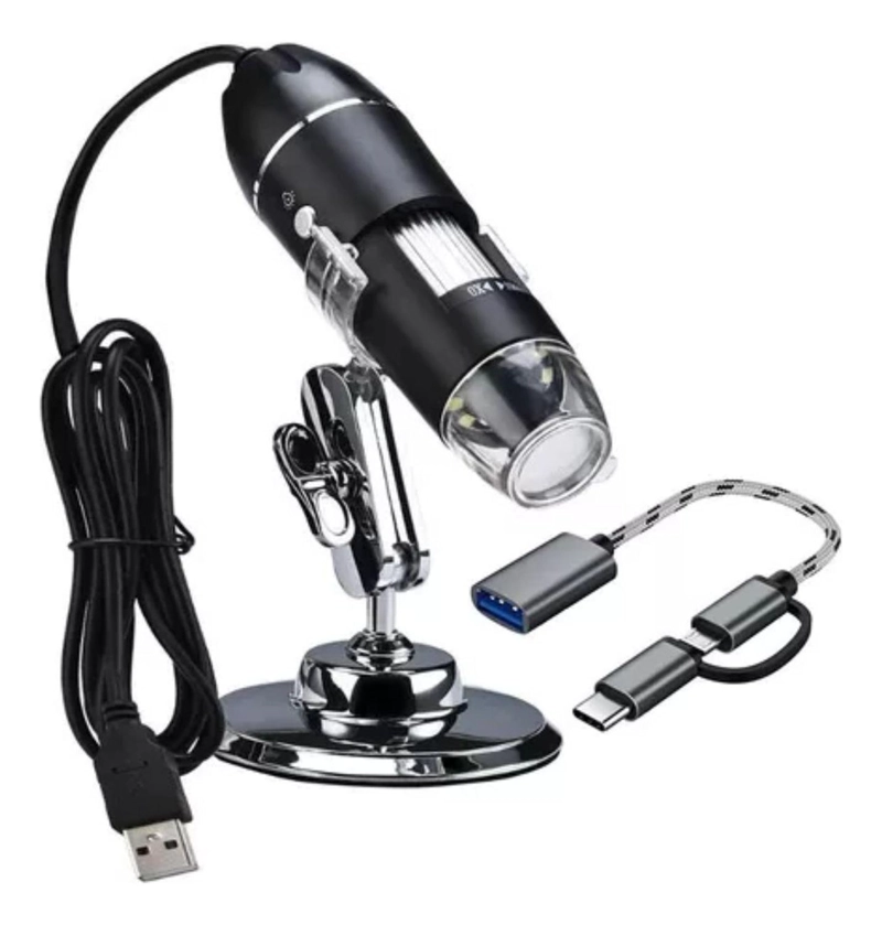 MICROSCOPIO IMPORTCLICK DIGITAL USB 1600X CÁMARA 8 LEDS PC - 1