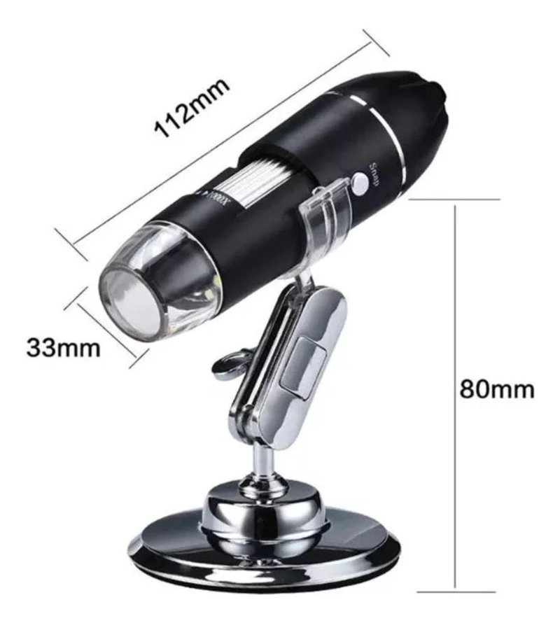 MICROSCOPIO IMPORTCLICK DIGITAL USB 1600X CÁMARA 8 LEDS PC - 8