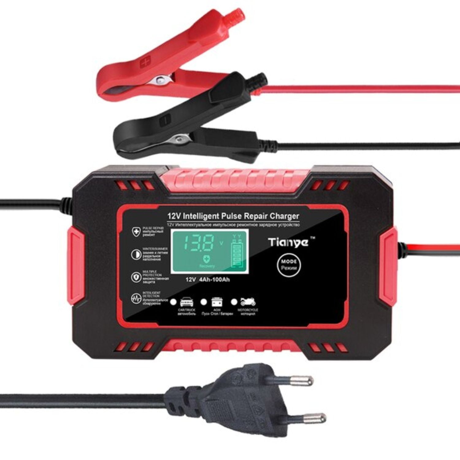 CARGADOR BATERÍA IMPORTCLICK AUTOMÓVIL 6 AMPERIOS MONITOR CARGA INTELIGENTE 12 V ROJO - 2