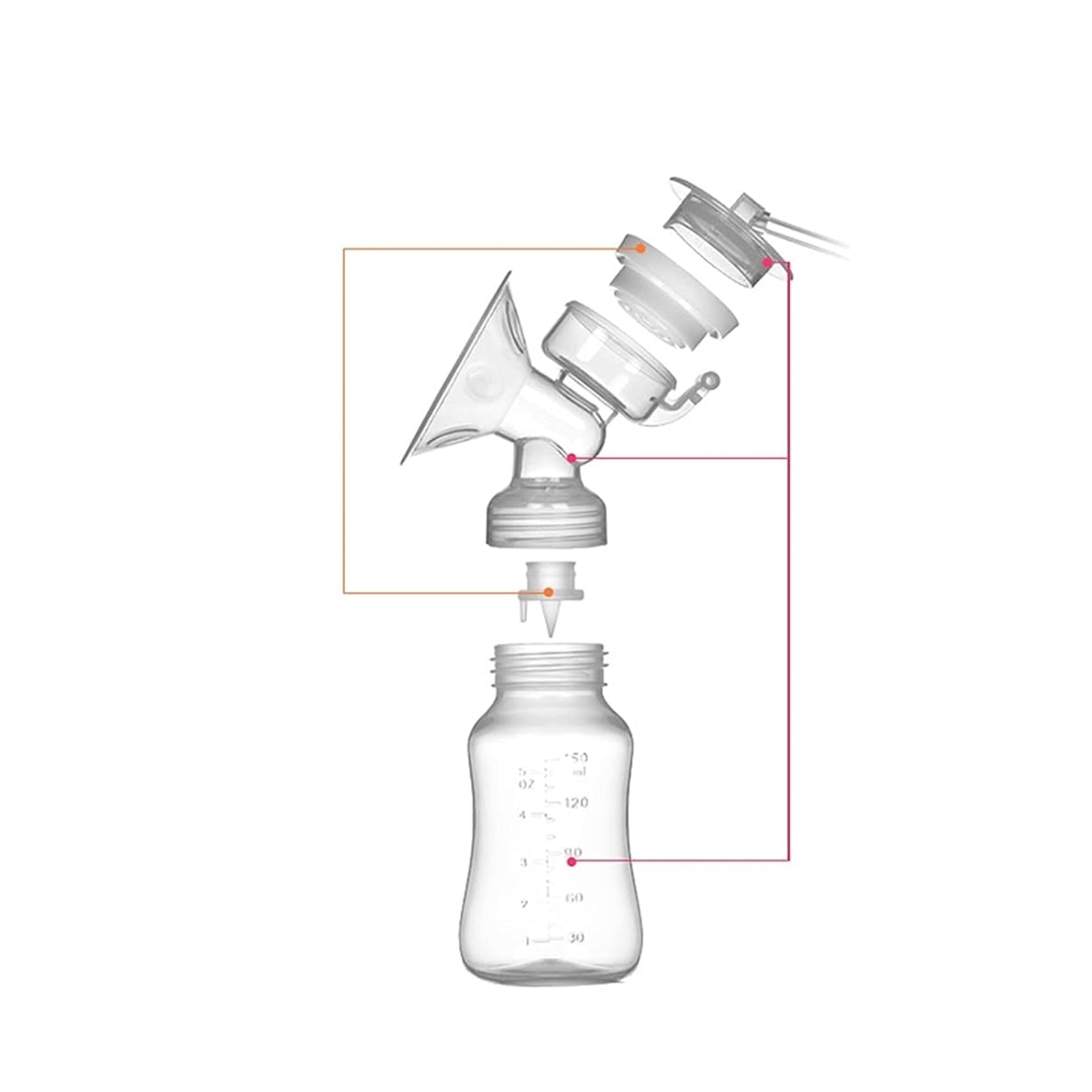 EXTRACTOR LECHE IMPORTCLICK SAL.66 TRANSPARENTE ELÉCTRICO MATERNO SACA-LECHE RECOLECTOR - 4