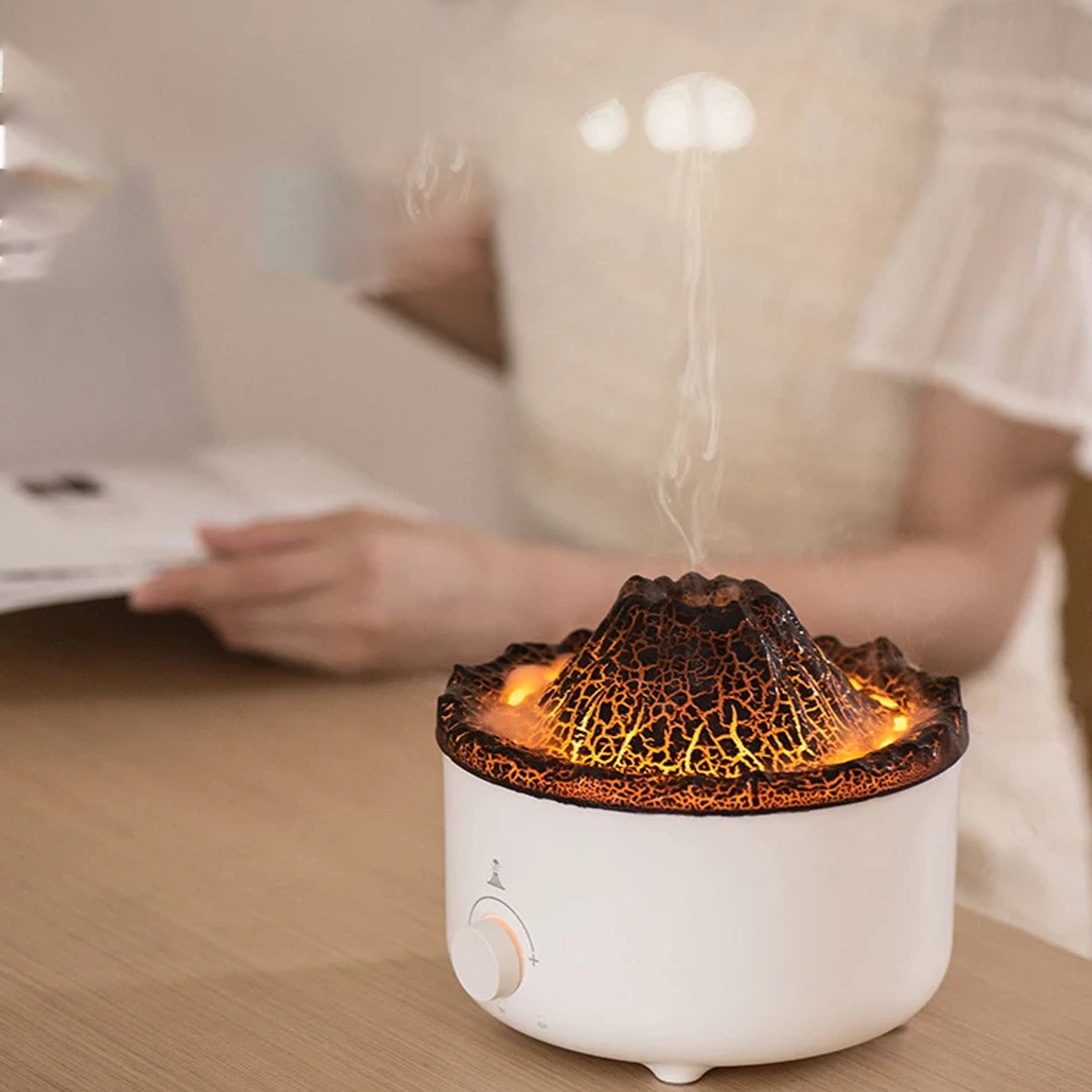 DIFUSOR HUMIDIFICADOR AROMAS IMPORTCLICK HOG.820 LUZ LED DISEÑO VOLCÁN USB 500 ML - 6