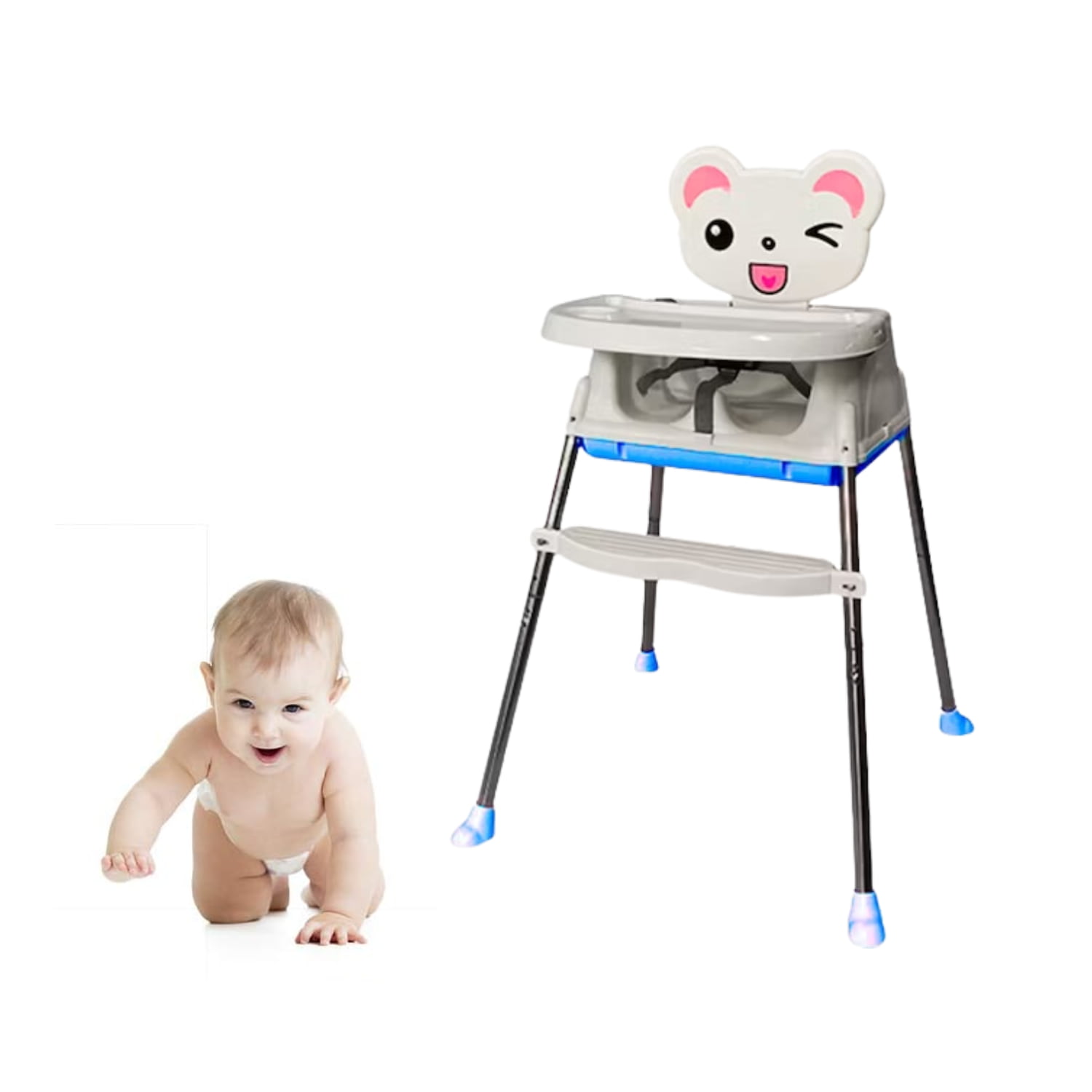 SILLA IMPORTCLICK INF.94 COMER BEBÉ INFANTIL 3 EN 1 AJUSTABLE CELESTE - 2