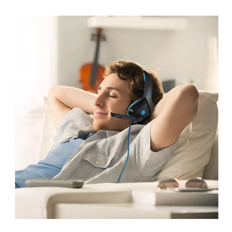 AUDÍFONOS GAMER IMPORTCLICK HEADSET TEC.316 ESTÉREO AZUL CONECTOR JACK 3.5MM - 5