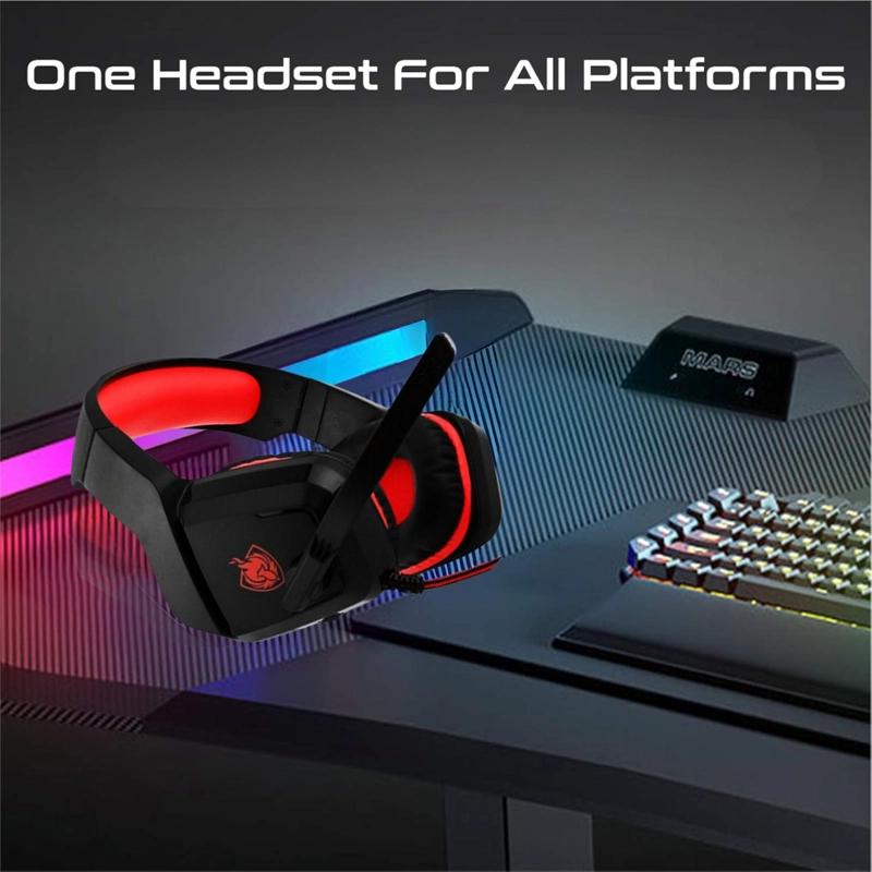 AUDÍFONOS GAMER IMPORTCLICK HEADSET TEC.315 ESTÉREO ROJO CONECTOR JACK 3.5MM - 5