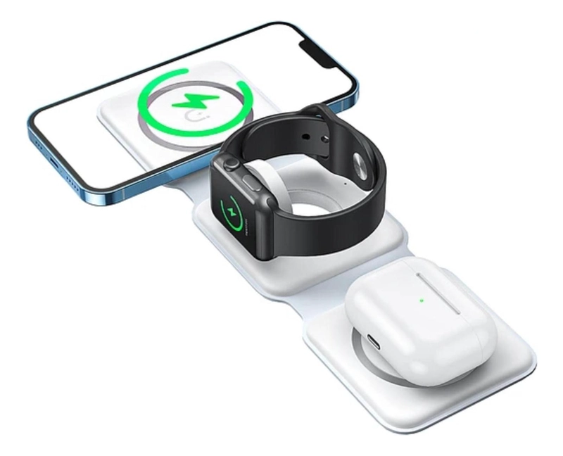 CARGADOR INALÁMBRICO 3 EN 1 RELOJ CELULAR - 1