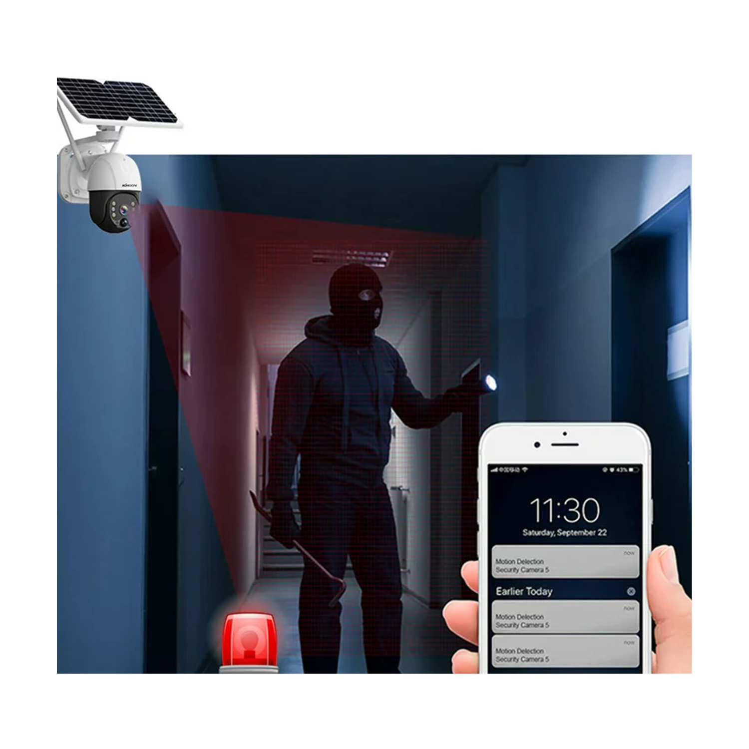 CÁMARA SEGURIDAD IMPORTCLICK TEC.330 SOLAR VISIÓN NOCTURNA LED IP66 - 5