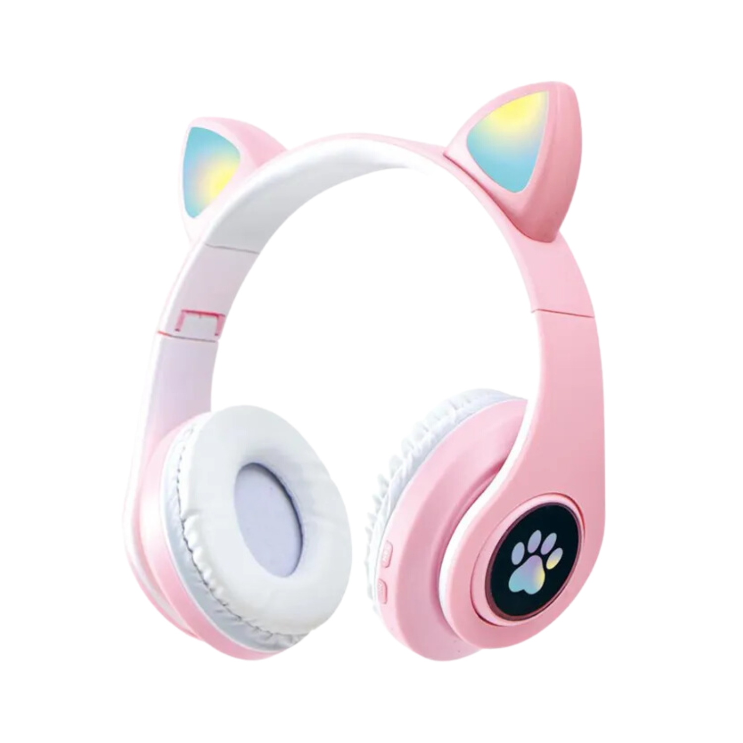 AUDÍFONOS INALÁMBRICO OREJAS GATO LED WIRELESS BLUETOOTH ROSADO - 1