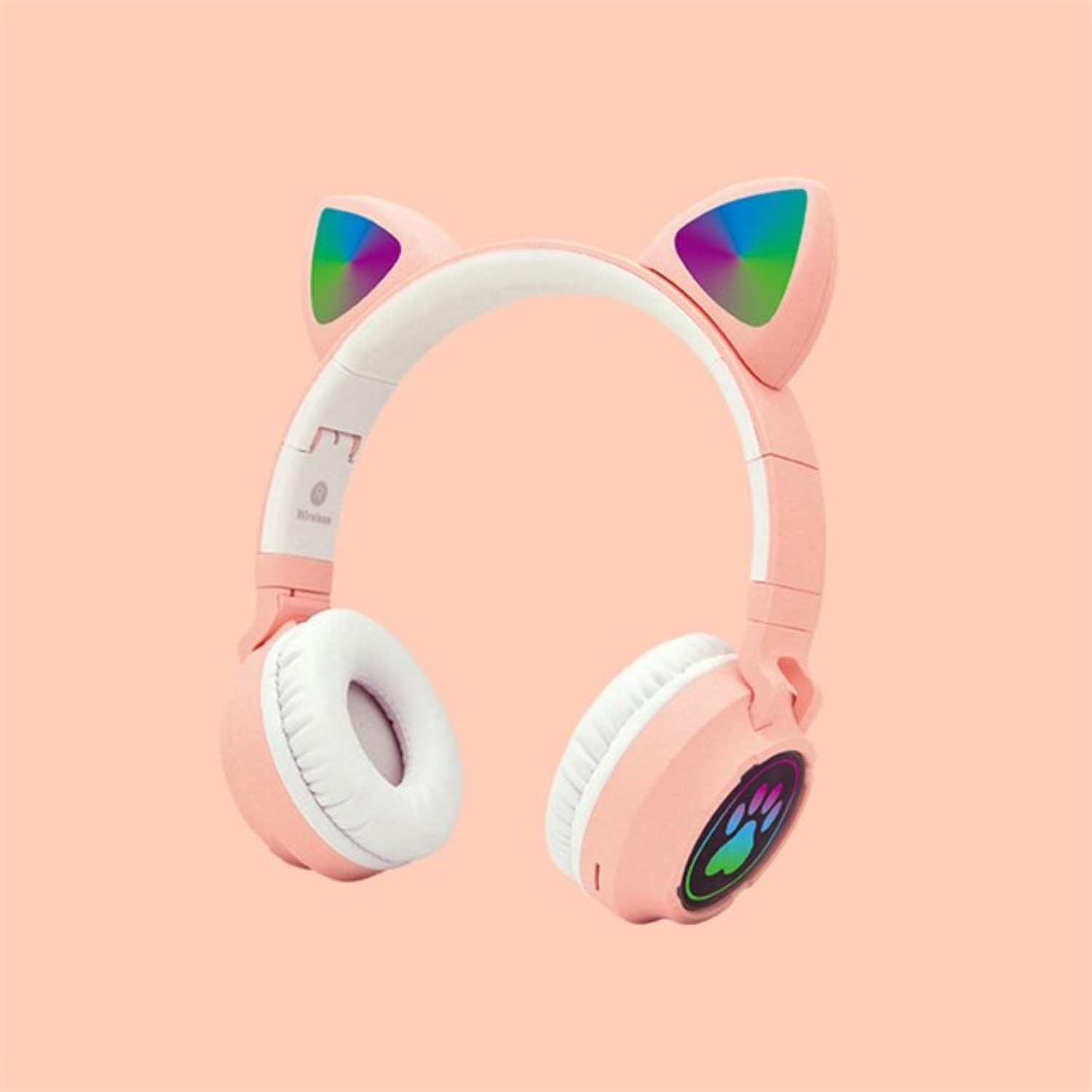 AUDÍFONOS INALÁMBRICO OREJAS GATO LED WIRELESS BLUETOOTH ROSADO - 3