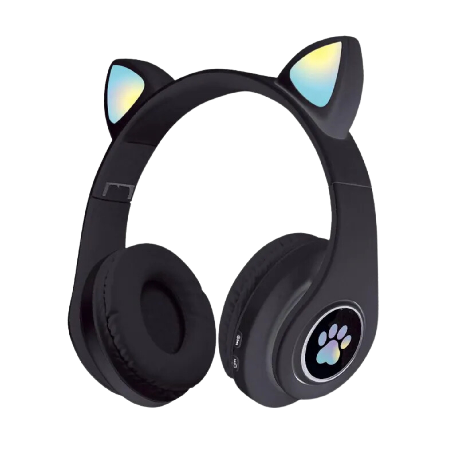 AUDÍFONOS INALÁMBRICO OREJAS GATO LED WIRELESS BLUETOOTH NEGRO - 1