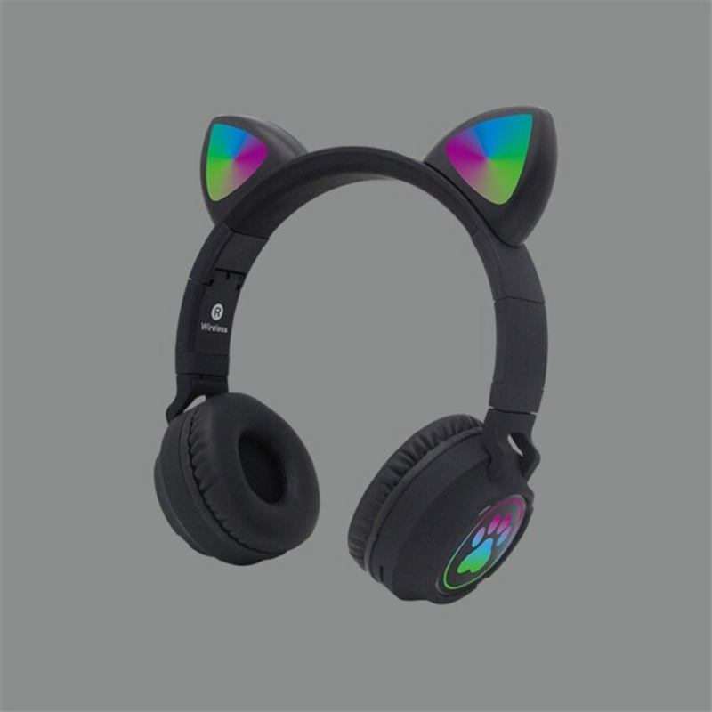 AUDÍFONOS INALÁMBRICO OREJAS GATO LED WIRELESS BLUETOOTH NEGRO - 2