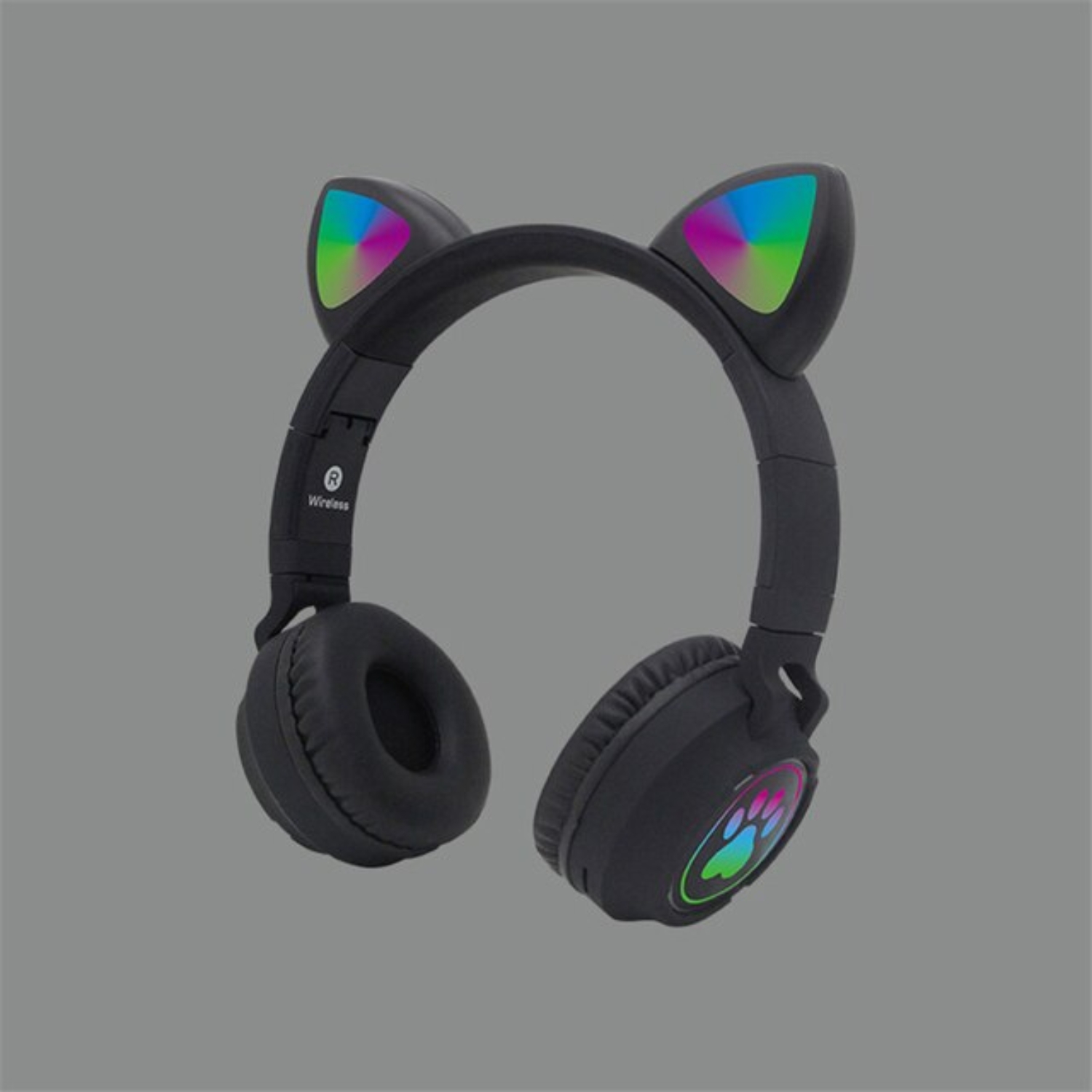 AUDÍFONOS INALÁMBRICO OREJAS GATO LED WIRELESS BLUETOOTH NEGRO - 2