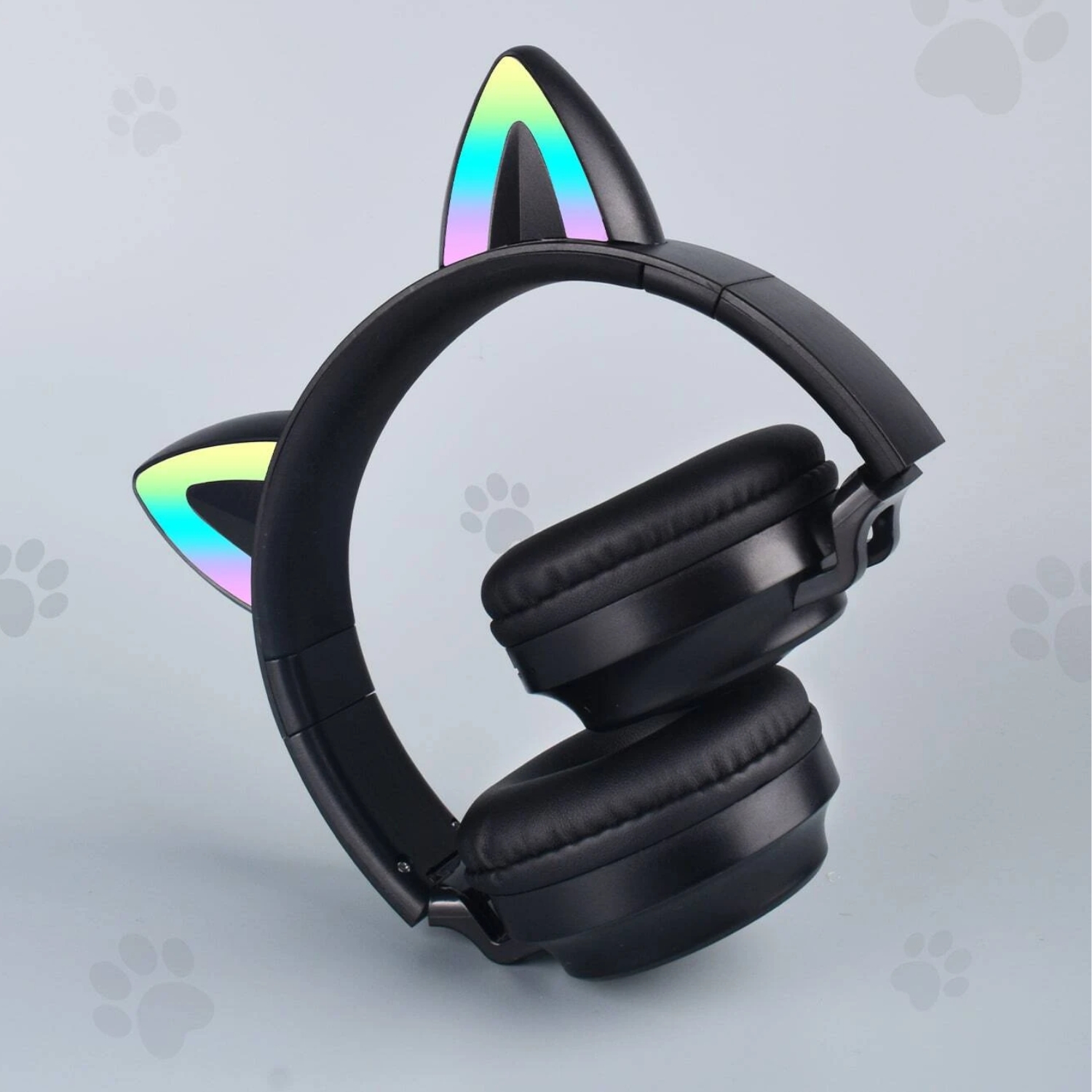 AUDÍFONOS INALÁMBRICO OREJAS GATO LED WIRELESS BLUETOOTH NEGRO - 4
