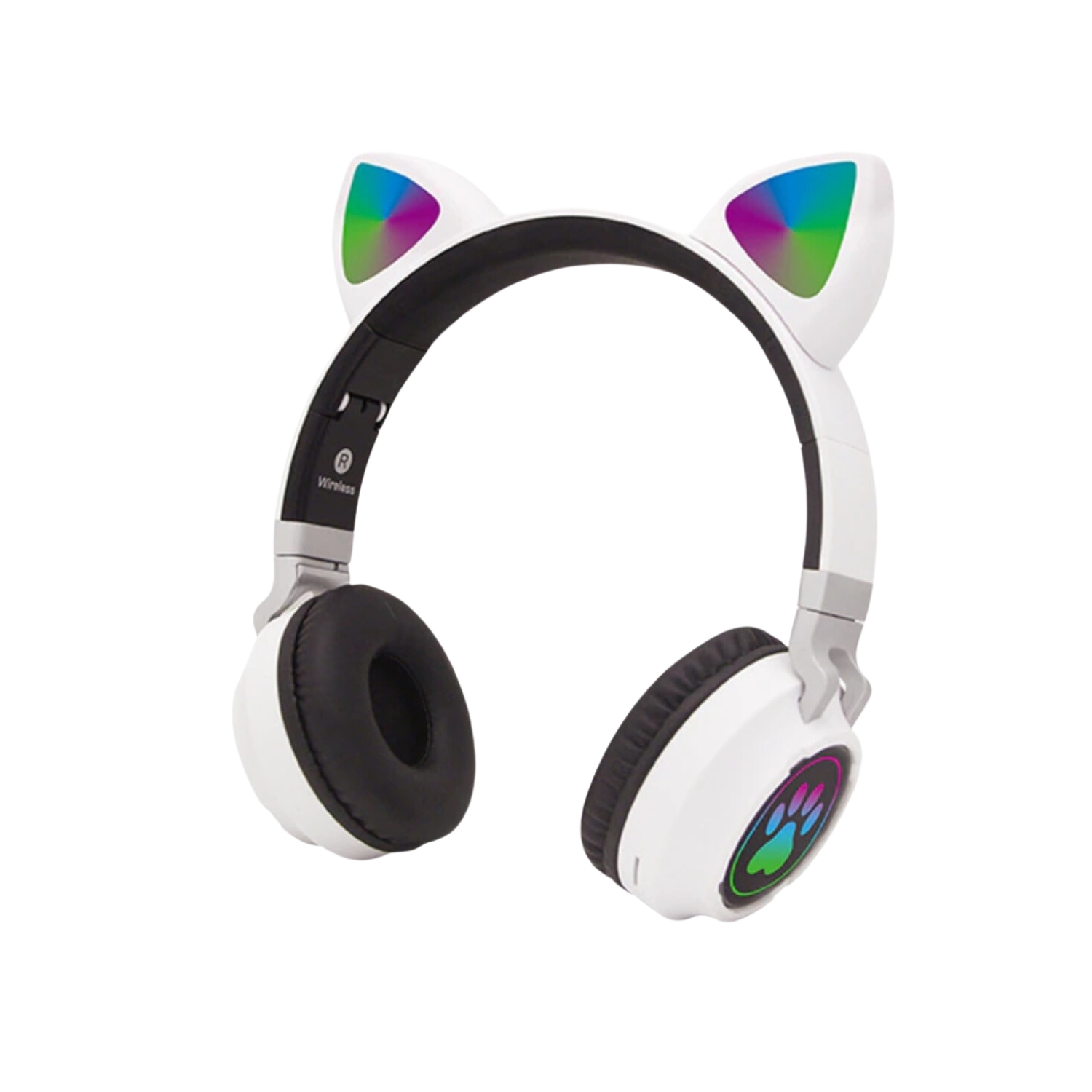 AUDÍFONOS INALÁMBRICO OREJAS GATO LED WIRELESS BLUETOOTH BLANCO - 1