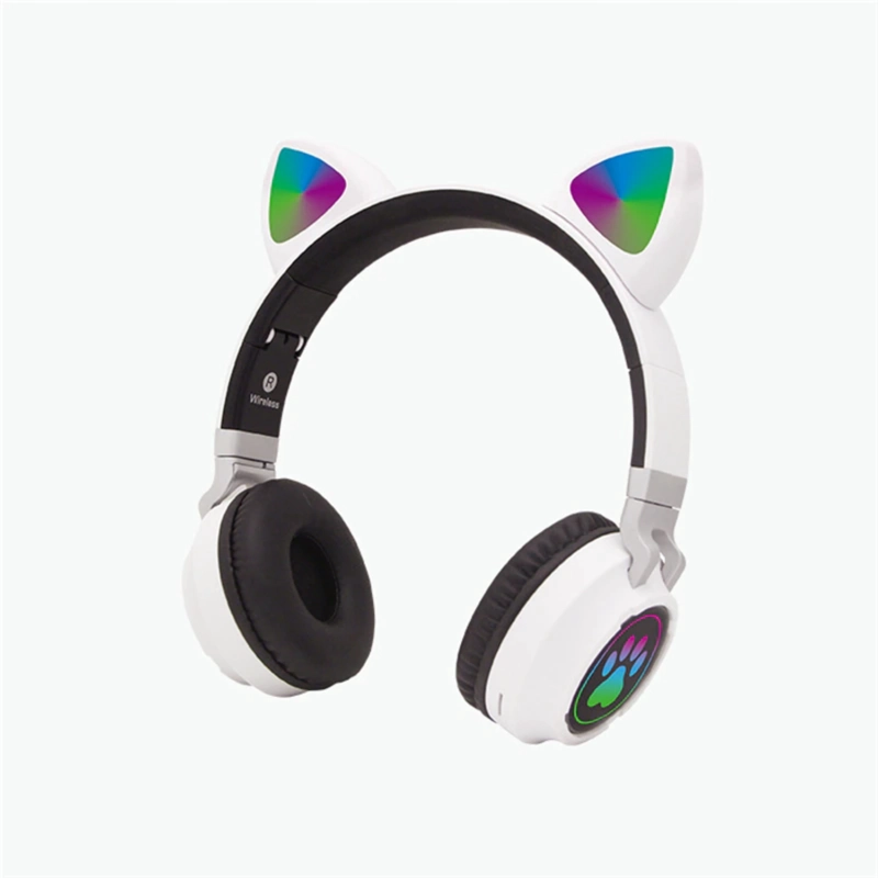AUDÍFONOS INALÁMBRICO OREJAS GATO LED WIRELESS BLUETOOTH BLANCO - 2