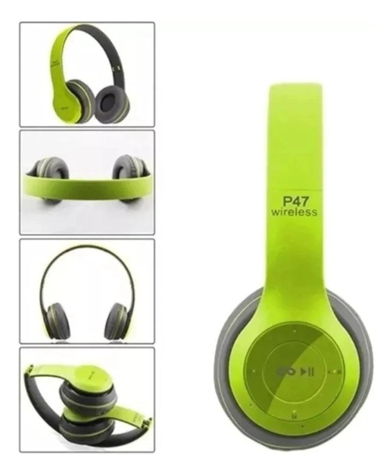 AUDÍFONOS IMPORTCLICK TEC.336 RECARGABLE FM TF BLUETOOTH VERDE MICRÓFONO - 3