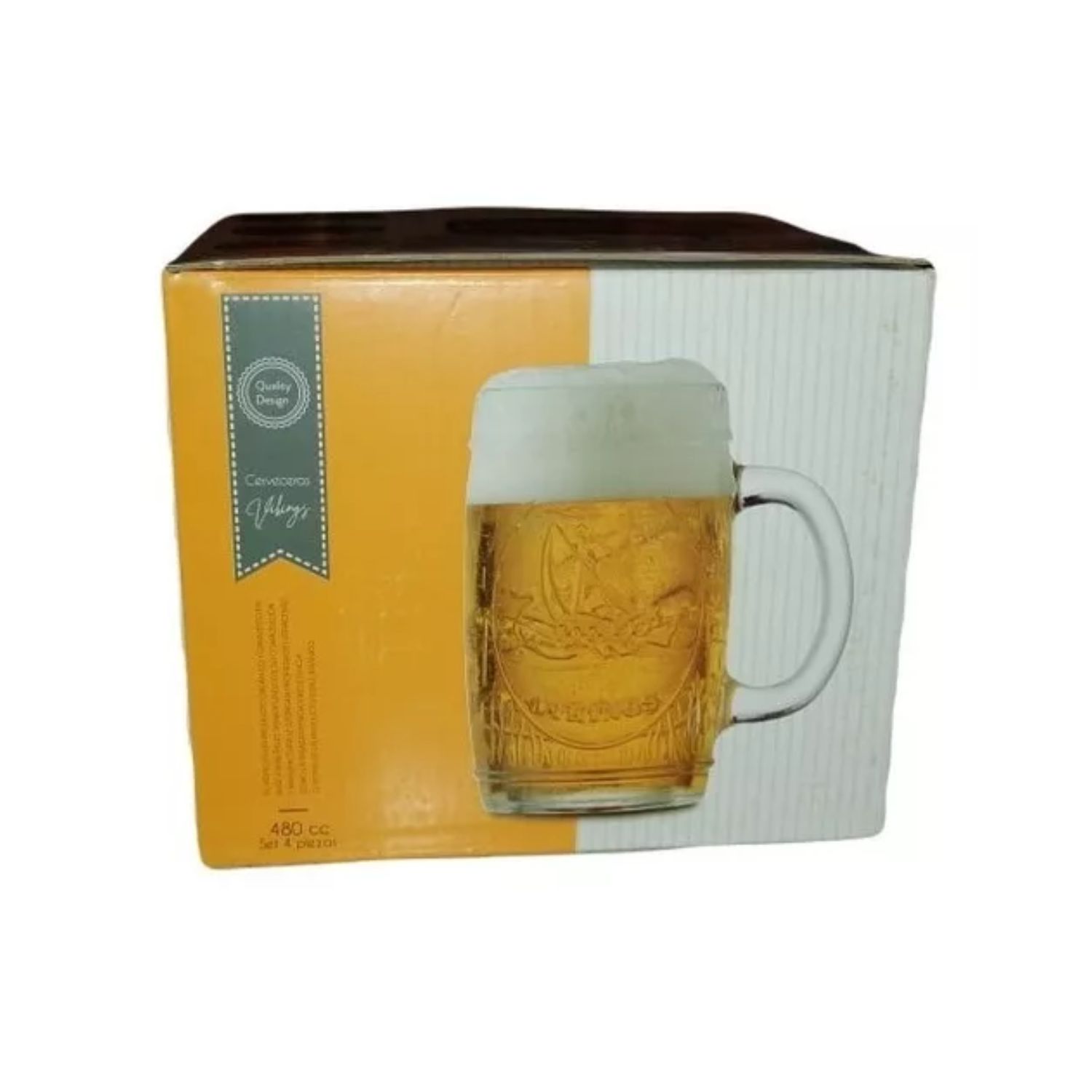 SET 4 VASOS CHOPEROS CERVECERO BONN VIDRIO 400 ML - 4
