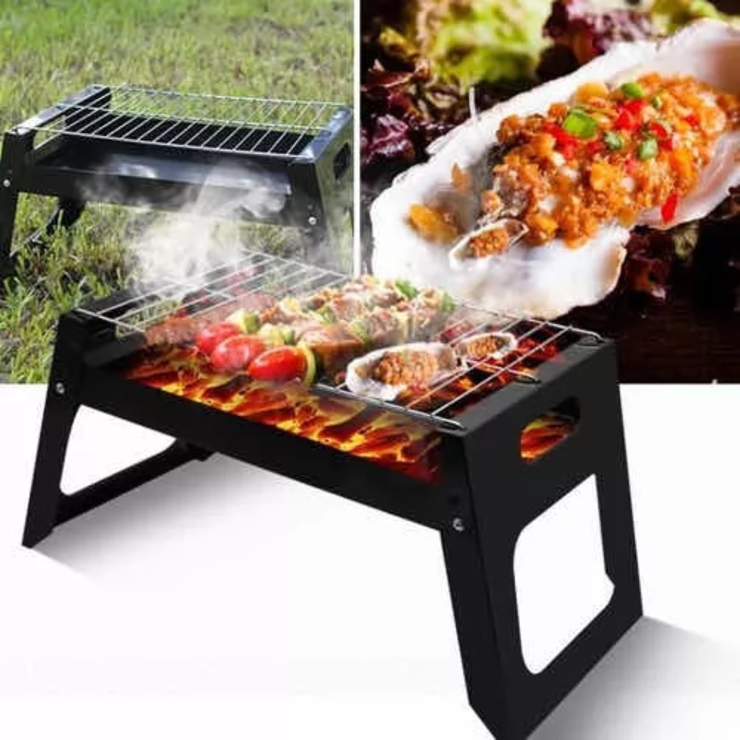 MINI PARRILLA CARBÓN PORTÁTIL ASADO 47X22X22.5 CM - 5