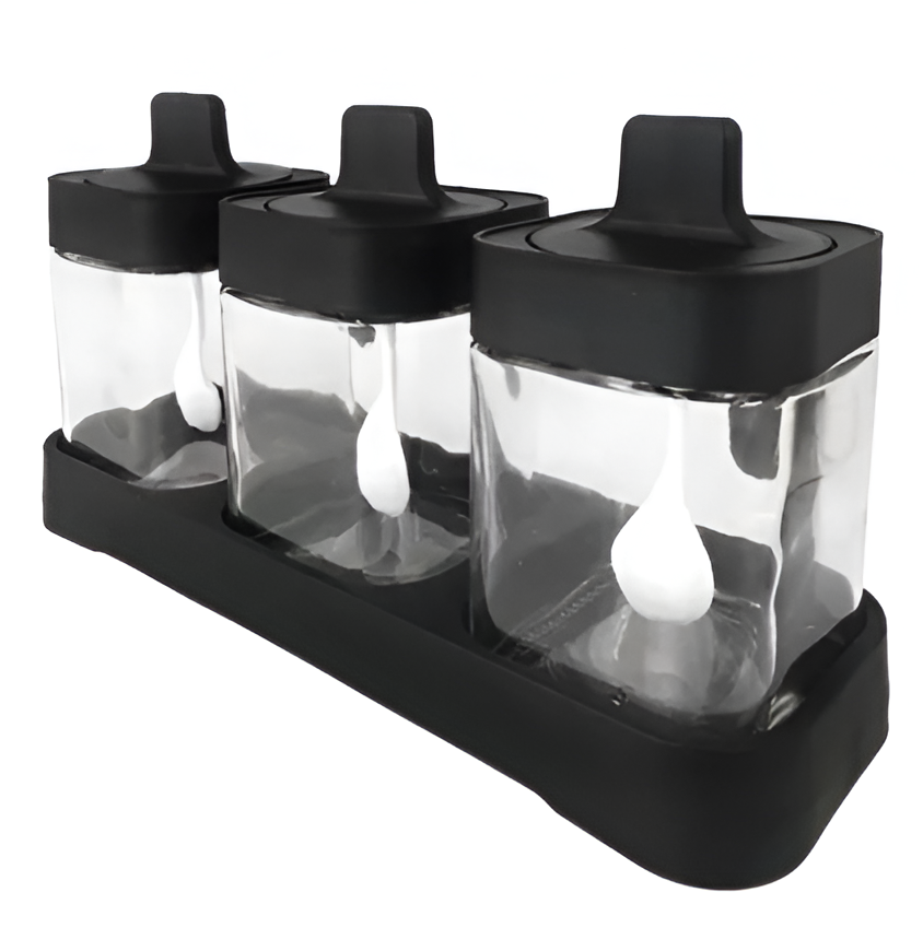 ORGANIZADOR IMPORTCLICK CAJA 400 ML ESPECIAS CONDIMENTOS 3 PIEZAS CUCHARA TAPA - 1