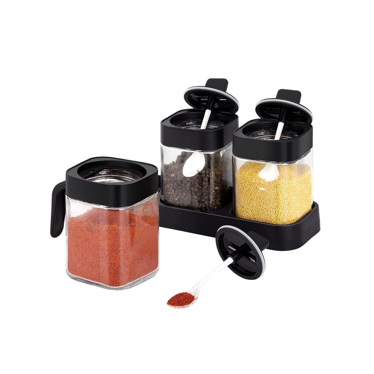 ORGANIZADOR IMPORTCLICK CAJA 400 ML ESPECIAS CONDIMENTOS 3 PIEZAS CUCHARA TAPA - 3