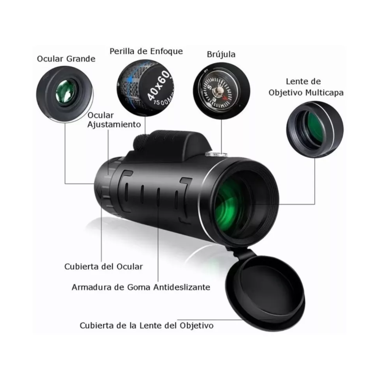TELESCOPIO IMPORTCLICK MONOCULAR PORTÁTIL EXTERIORES HD BRÚJULA - 4