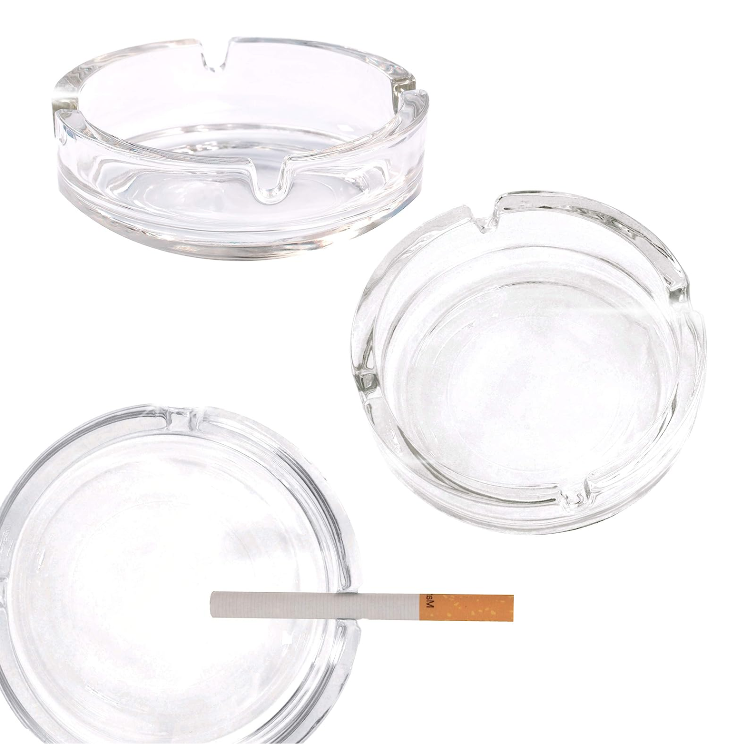 SET 3 CENICEROS VIDRIO REDONDO 10X3 CM - 4